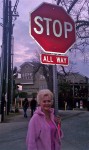 Phyllis Fletcher's stop sign in the Rainey Street neighborhood